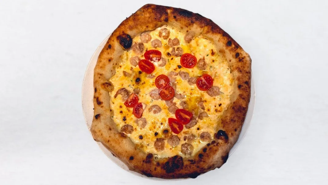 Pizza Mascarpone in jadranske kozice