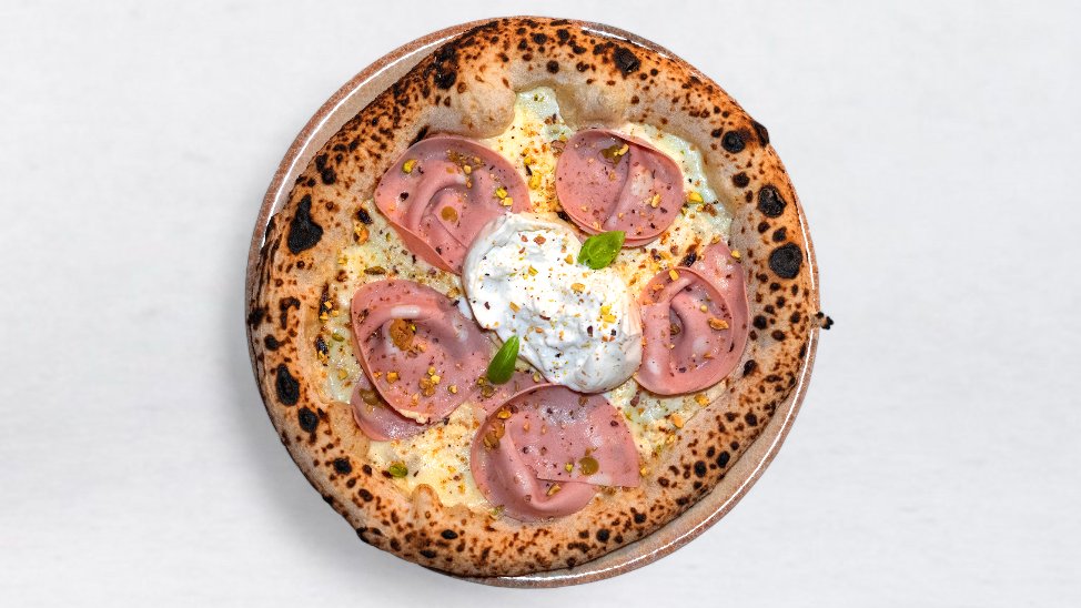 Pizza Mortadela Pistacio