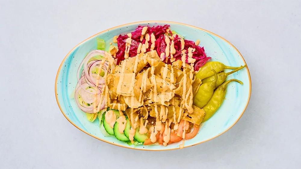 Kycklingspett sallad