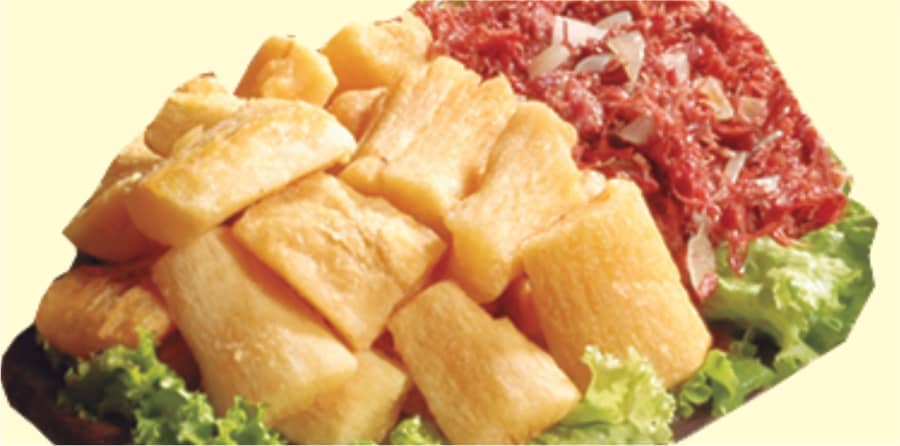 Porção Carne Seca e Mandioca