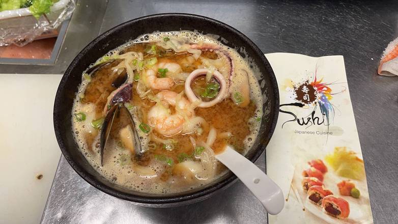 Seafood Udon with Spicy Miso Broth