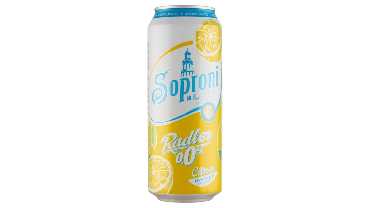 Soproni Radler Citrom alkoholmentes sörital 0.0% 0,5 l doboz