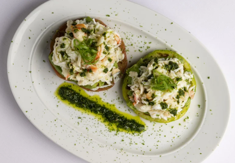 Heirloom Tomato and King Crab