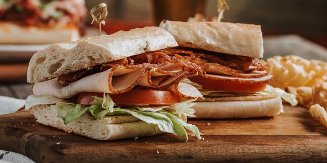 Stacked Turkey and Bacon Club