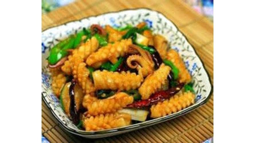 Buchete de calamar / Stir fried squid flower
