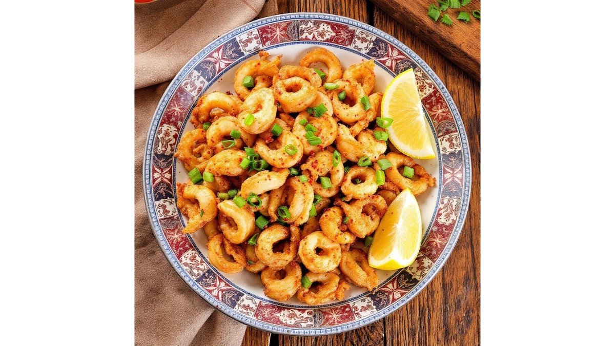Calamari ganbian extrapicanțiDry fried Squid