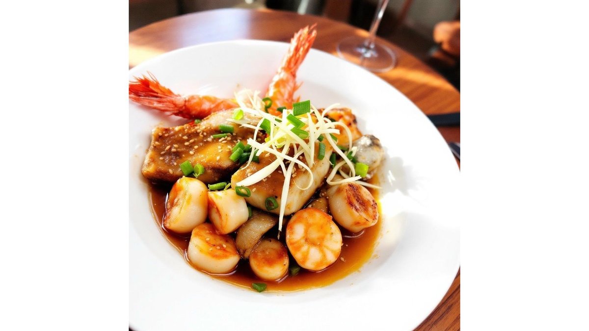 Fructe de mare cu sos de stridii / Oyster sauce seafood