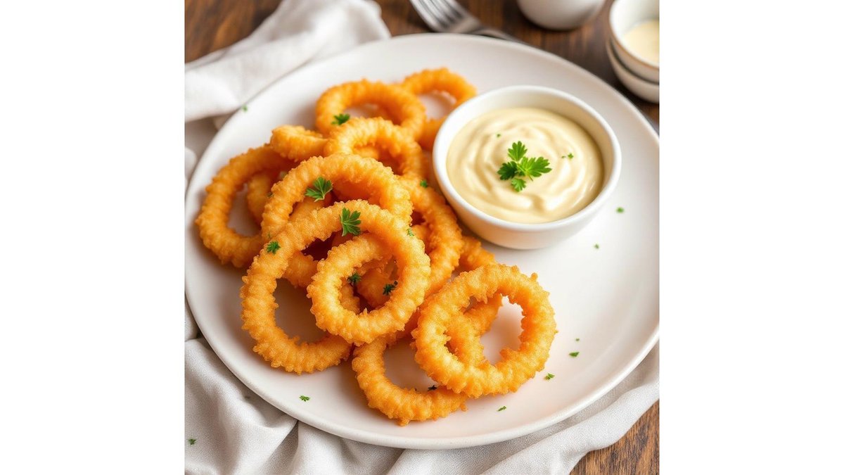 Inele de calamar pane / Dry fried squid rings