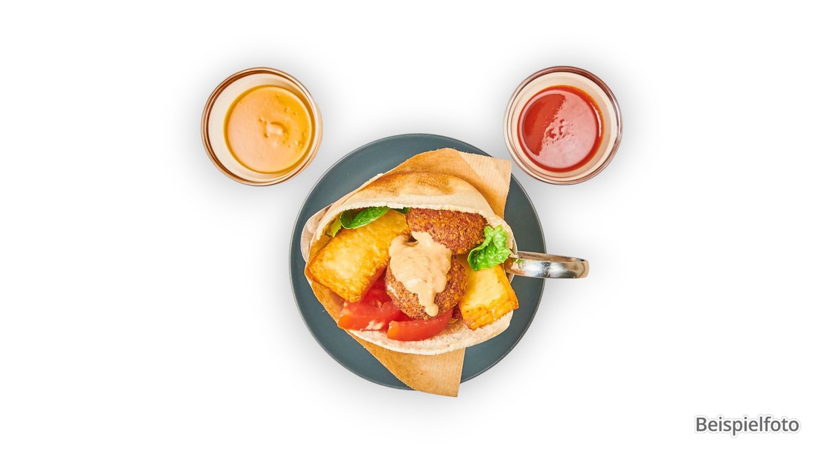 Vegetarischer Dürüm mit Falafel und Halloumi