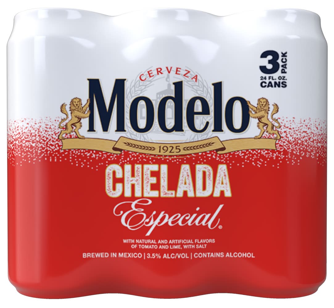 Modelo Chelada Especial Flavored Beer, Assorted (3 x 24 fl oz)