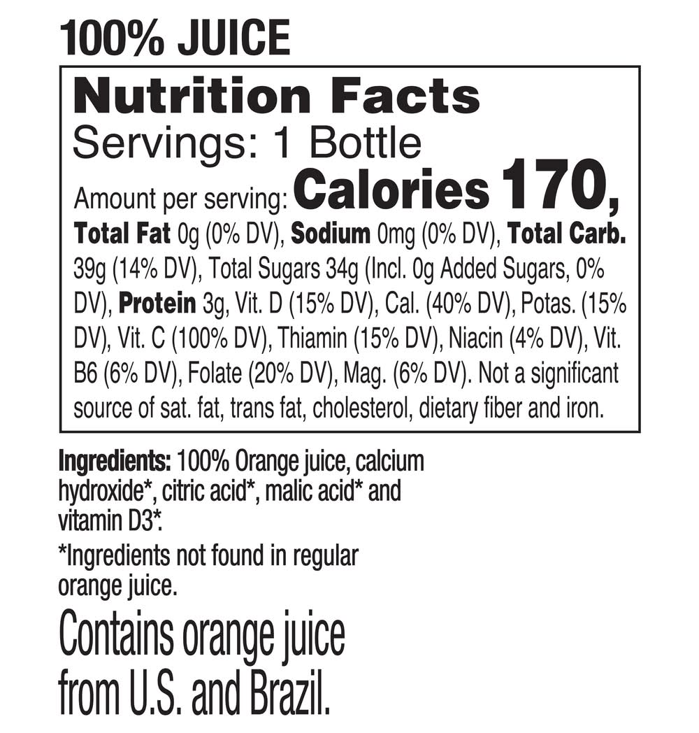 Tropicana No Pulp Calcium and Vitamin D 100% Orange Juice (12 fl oz)