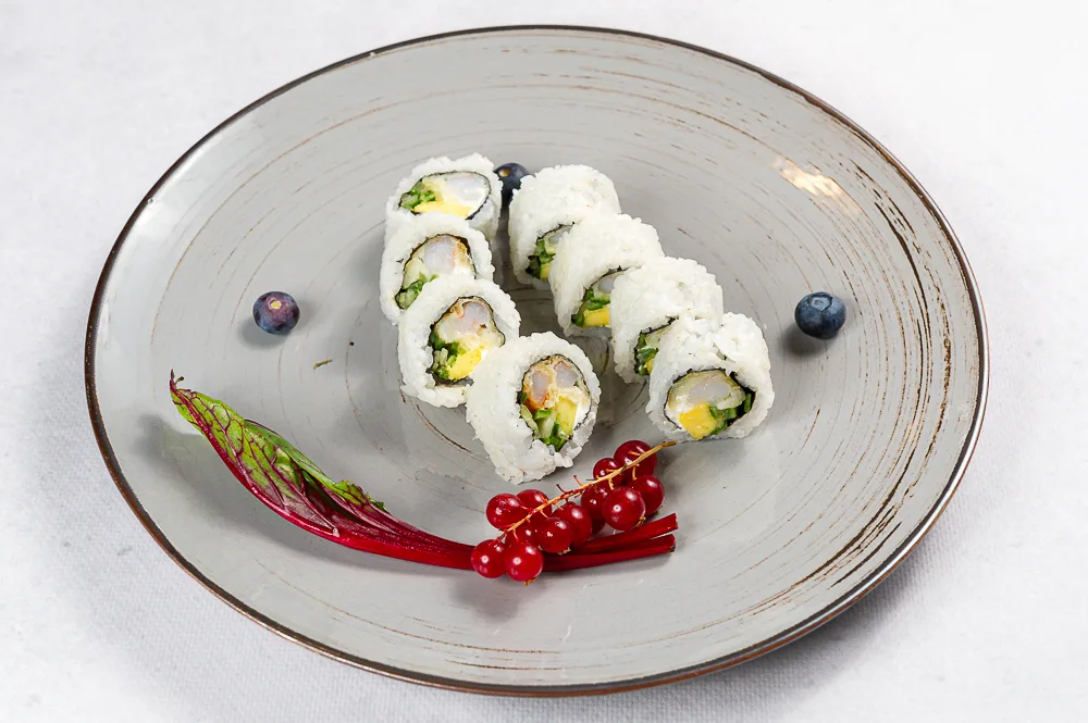 Uramaki krewetka tempura
