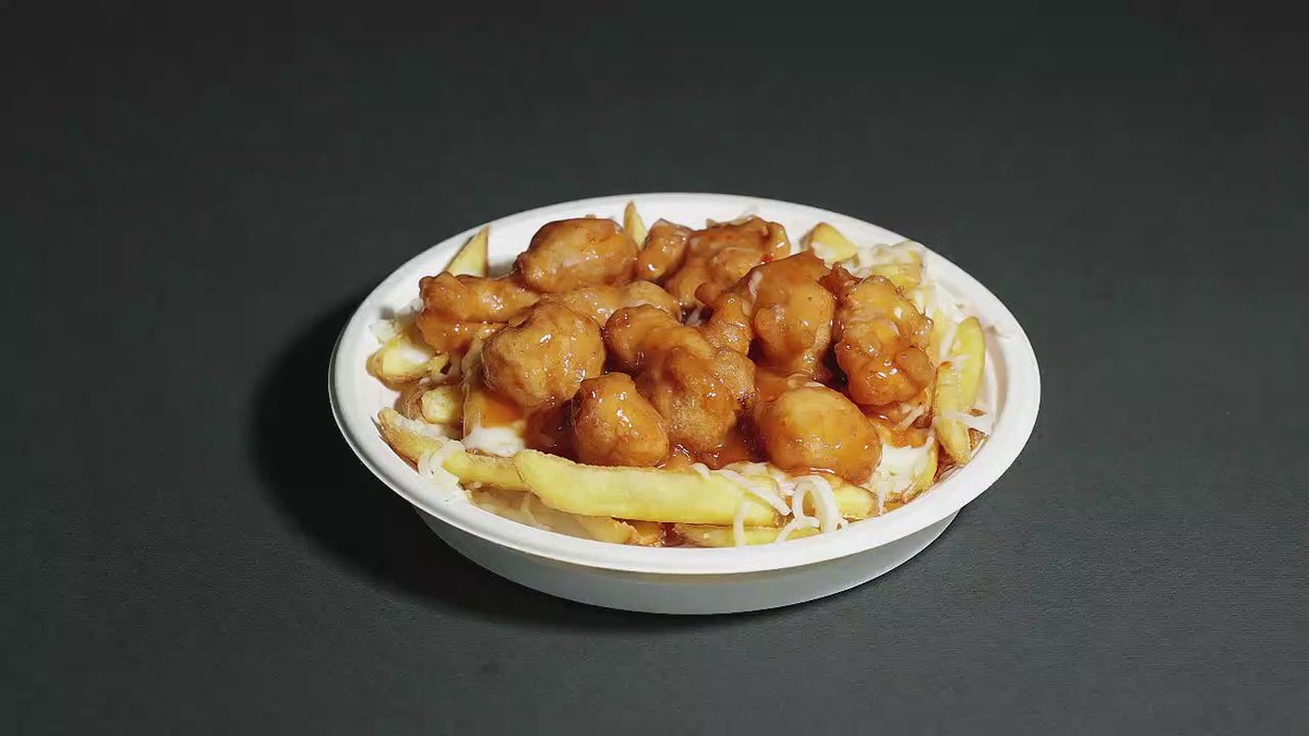Cheesy fries cu pui dulce-acrișor