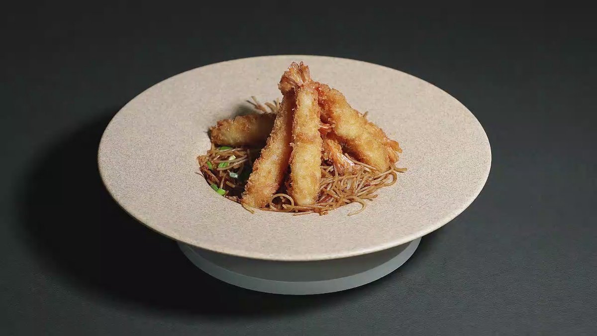Noodle box cu creveți in foietaj