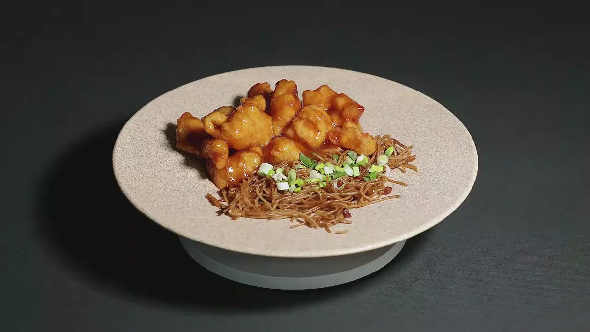 Noodle box cu pui dulce-acrișor