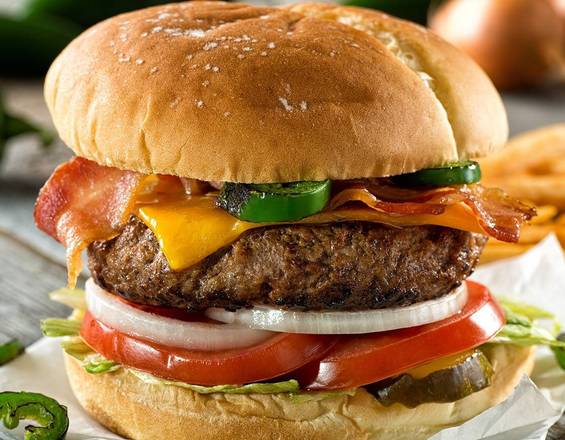 Turkey Bacon and Jalapeno Cheese Burger