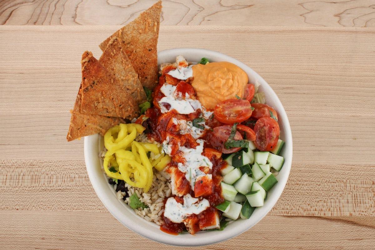 Hot Honey Chicken + Hummus Bowl