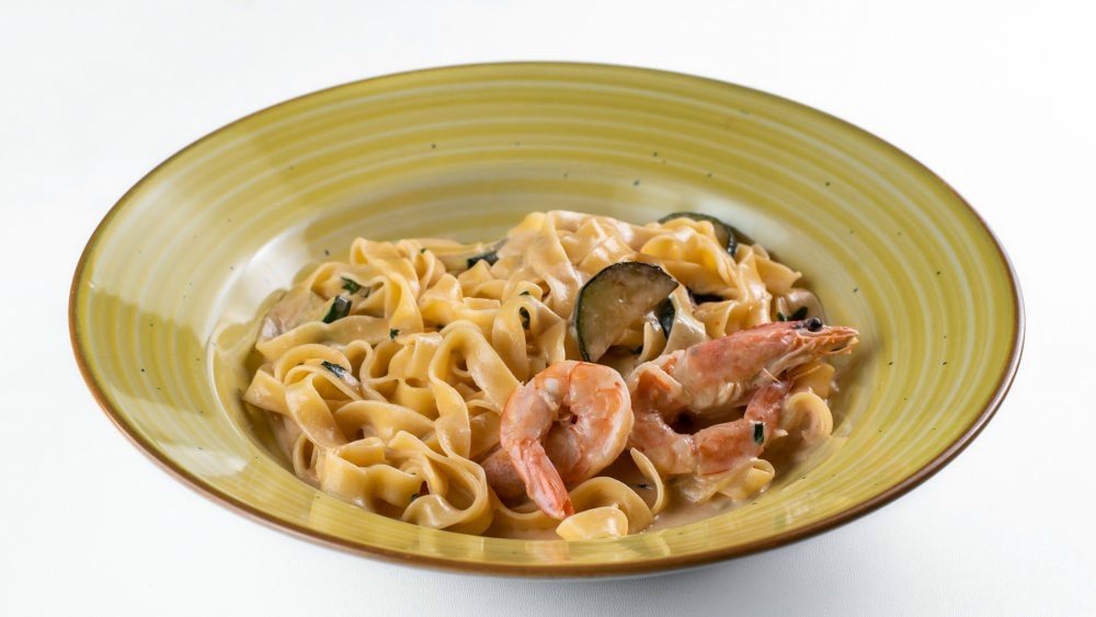 Tagliatelle gamberi e zucchine