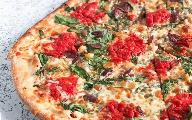 Large Double Dough Spinach, Kalamata Olive and Roasted Garlic
