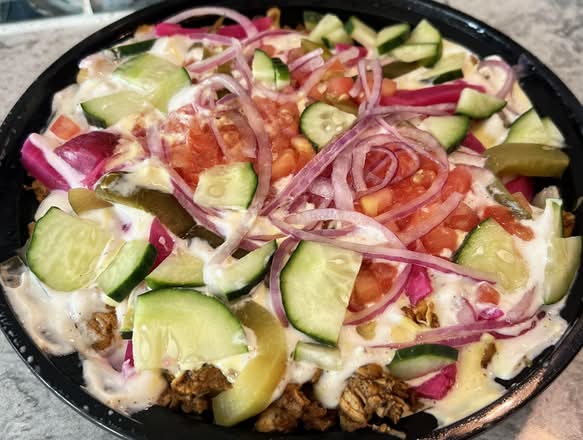LOADED HALAL CHICKEN OVER FRIES
