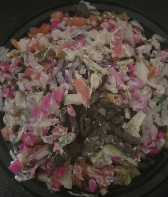 LOADED HALAL STEAK OVER FRIES