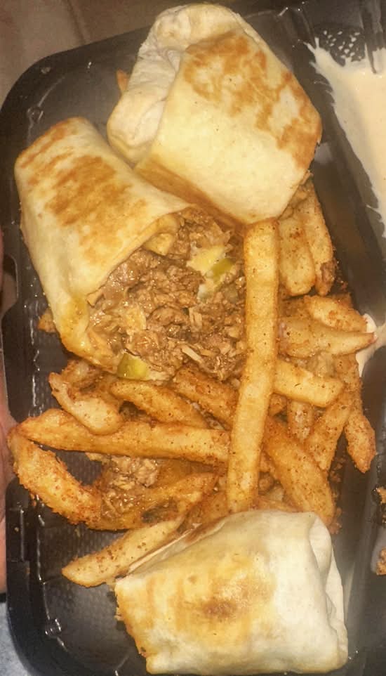 SPICY CHICKEN SHAWARMA WRAP W/ FRIES