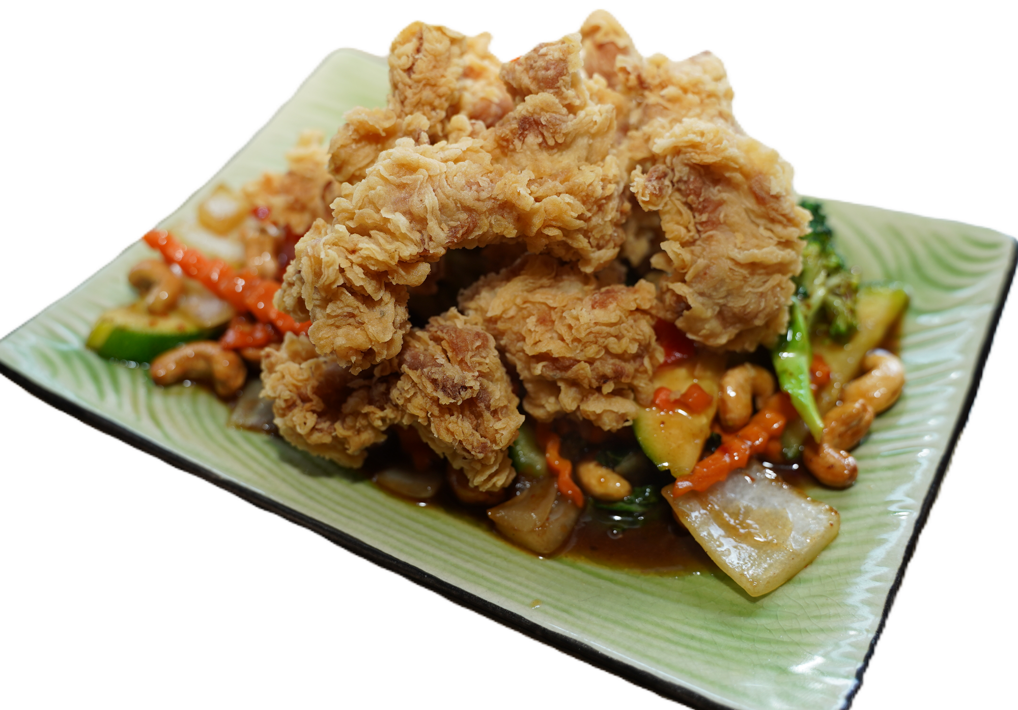 Pad Met Mamueng with Crispy Chicken