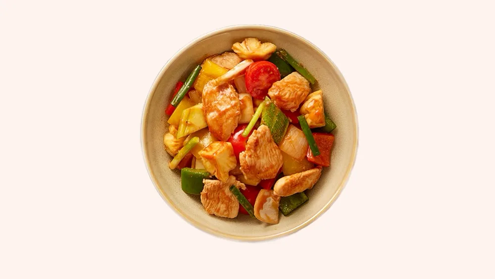 Sweet and sour meat and rice