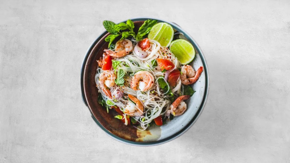 'Yum Woon sen” Spicy Thai Salad with Glass Noodle