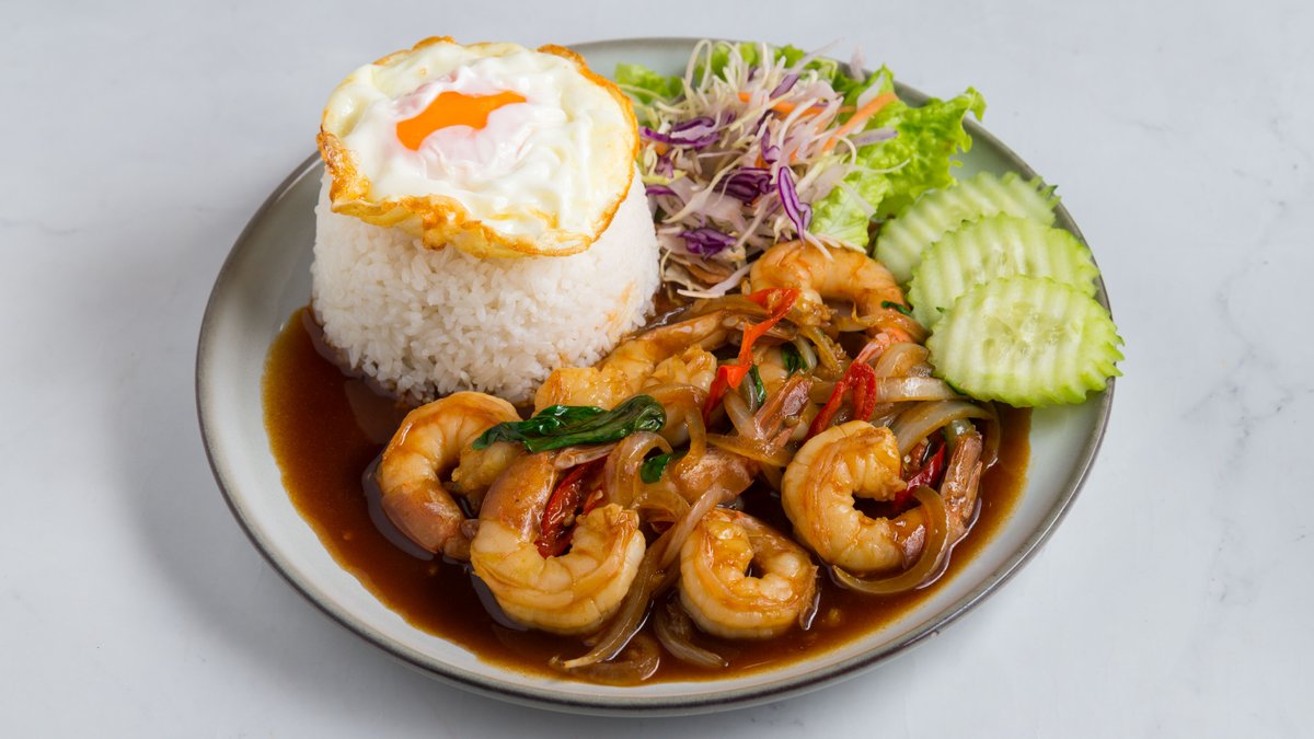 Pad Kra Prao Shrimp