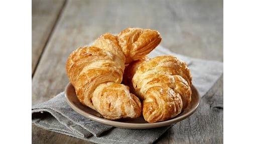 Coffee, croissant and suc de portocale fresh