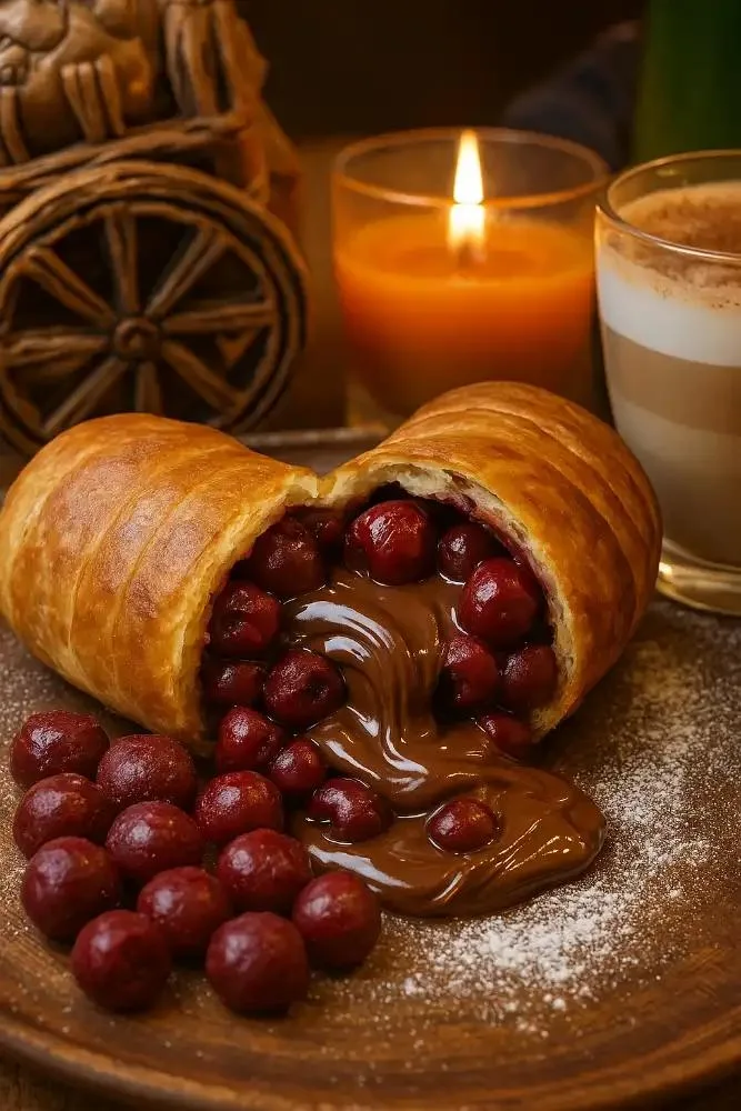 WIŚNIA z NUTELLA rogalik