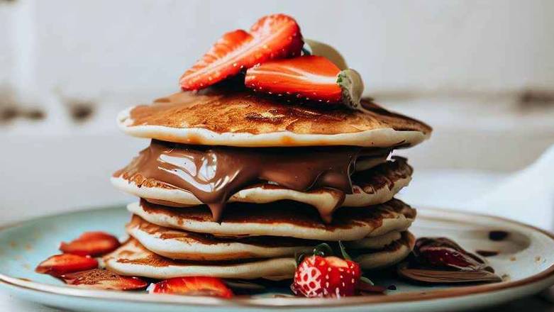 Nutella Strawberry Pancakes (3 Stack)
