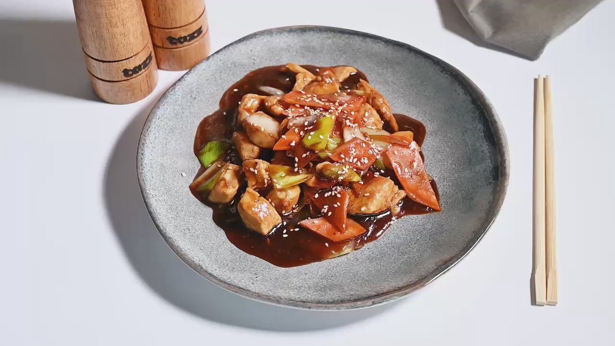 Pui cu sos teriyaki