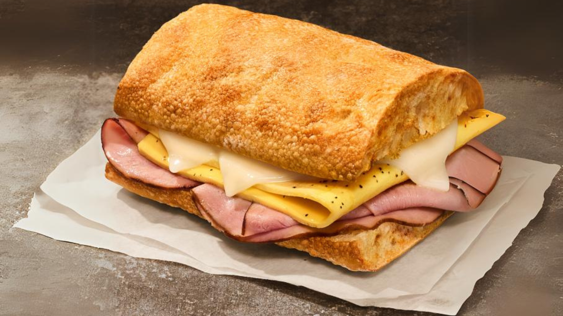 Ham Egg and Cheese on Ciabatta
