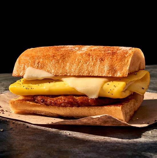Ciabatta Sausage, Egg and Cheese Sandwich