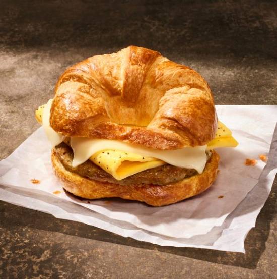 Croissant Sausage, Egg and Cheese Sandwich