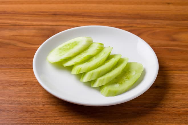 Side Of Sliced Cucumbers