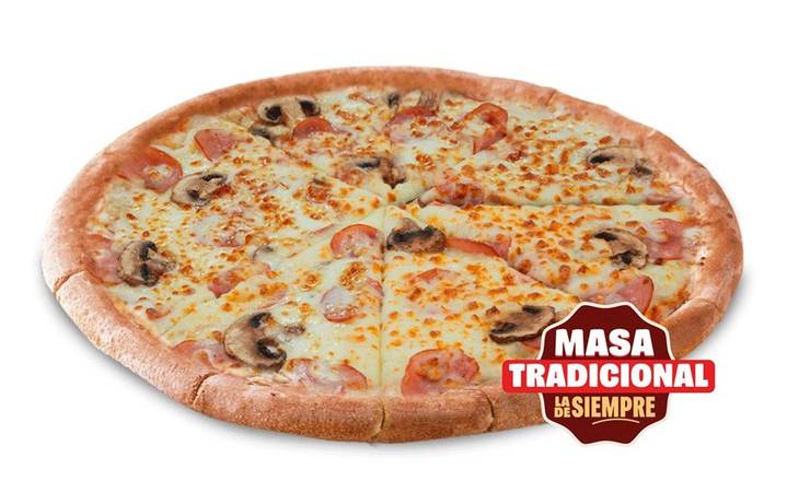 Pizza Jamón y Hongos