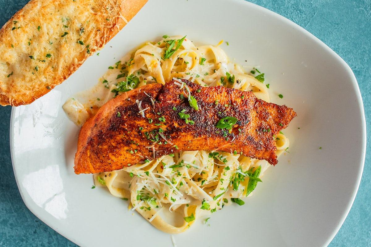 Blackened Salmon Alfredo