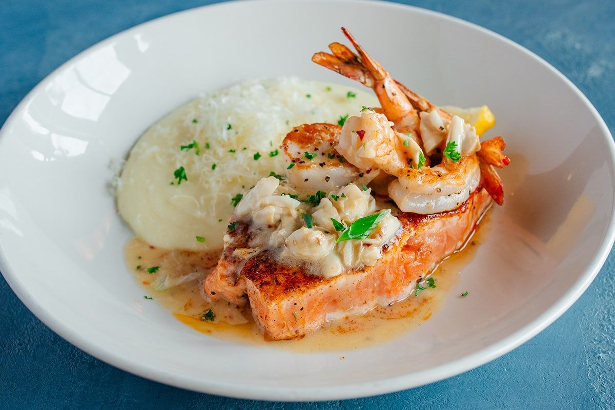 Crispy Salmon* and Jumbo Crab