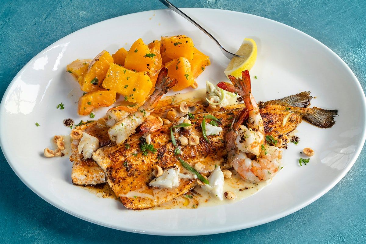 Rainbow Trout and Crab