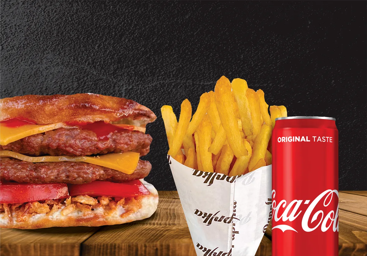 BOSS + pomfrit i coca cola 0,33