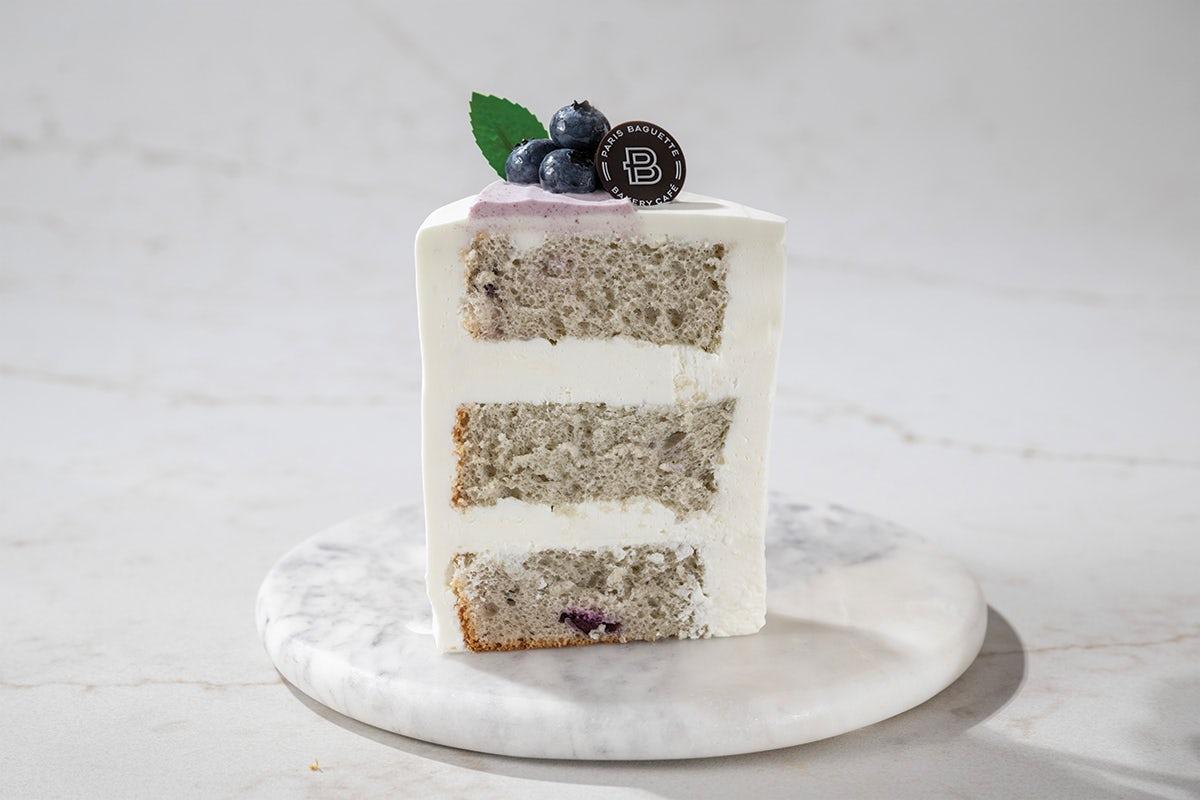 Blueberry Chiffon Cake Slice