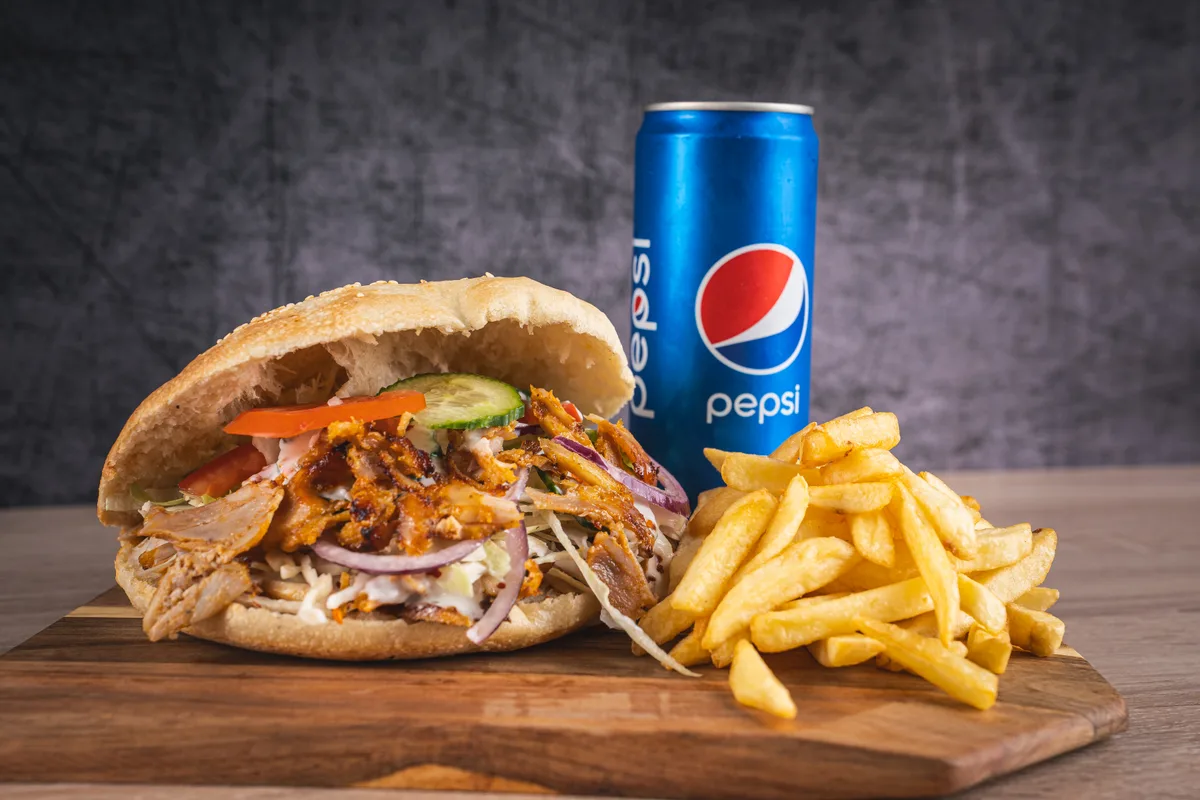 Csirkehúsos kebab menü