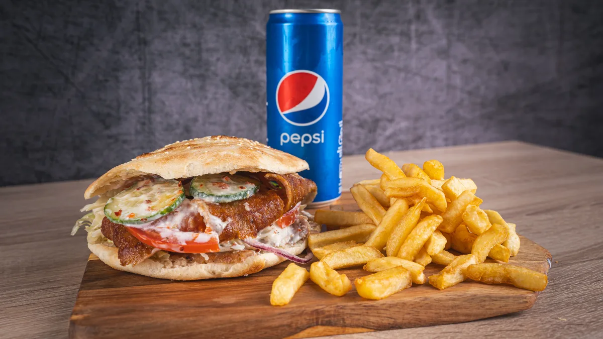 Borjúhúsos kebab menü