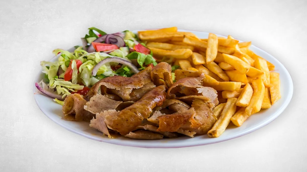 Borjúhúsos kebab tál