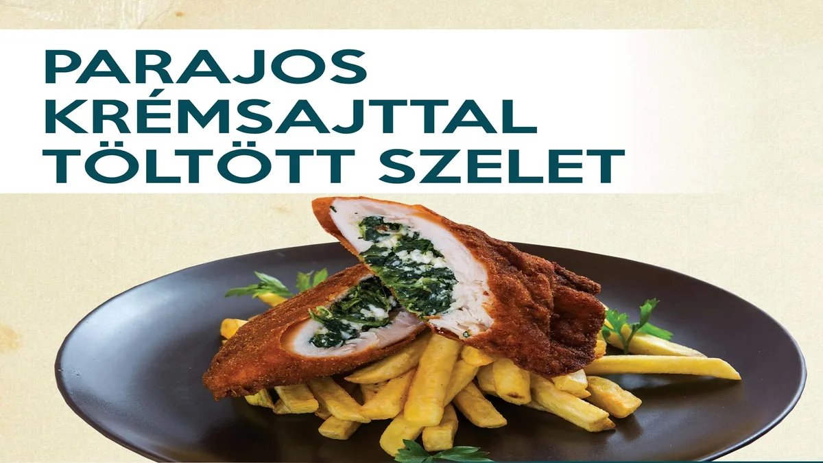Parajos krémsajttal töltött csirkemell  választható körettel