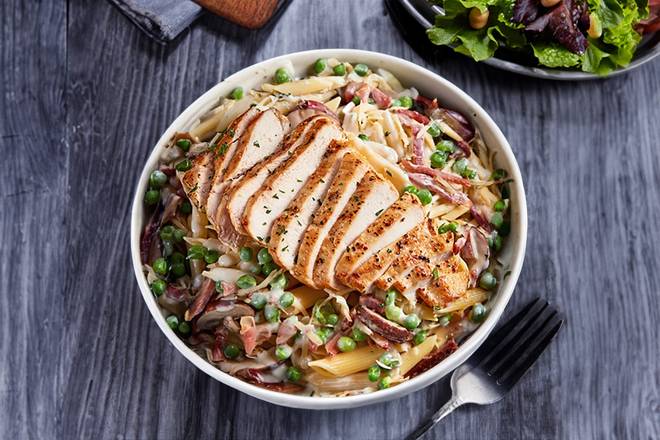 Carbonara Chicken Pasta with Grilled Chicken