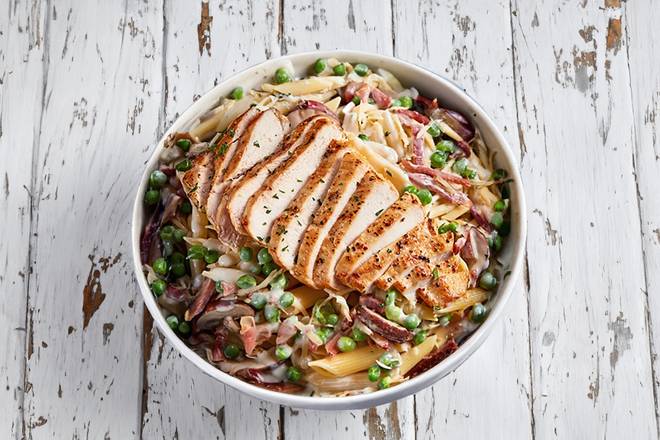 Family Carbonara Chicken Pasta with Grilled Chicken